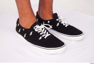 Nabil black lace-up sneakers casual foot 0008.jpg